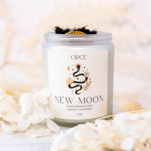 New Moon Candles | Handmade Crystal Candles | Scented Soy Aromatherapy Candle | Created with Intention | Hand Poured