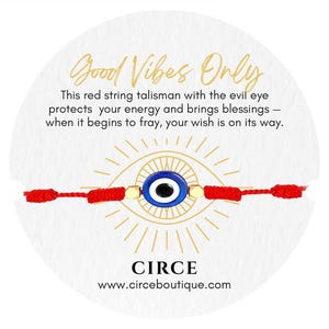 Good Vibes Only | Evil Eye Red String Bracelet | Evil Eye Bracelet | Red String Bracelet | Bracelet | Turkish Evil Eye Protection Bracelet