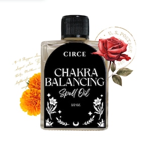 Chakra Balancing Spell Oil |  Anointing Oil for Energy Healing & Alignment | Conjure Oil for Spiritual Balance and Well-Being