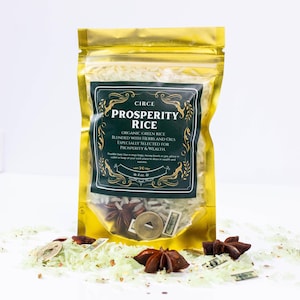 Riso della Prosperità 4 oz / Riso Evocativo / Riso Magico per Denaro / Riso Incantesimo / Lancio di Incantesimi / Riso dell'Abbondanza / Riso Rituale Verde / Riso per Incantesimi