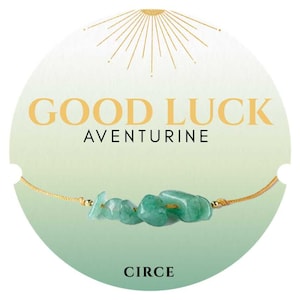 Viel Glück | Aventurin Armband | Zartes Aventurin Edelstein Armband |  Echter Kristallschmuck für Frauen