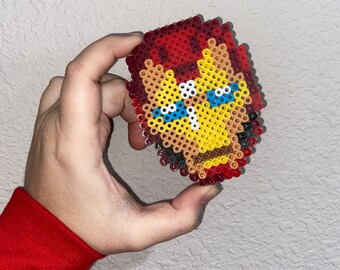 Iron Man Mask Perler Beads  Hama beads design, Perler beads, Fuse beads