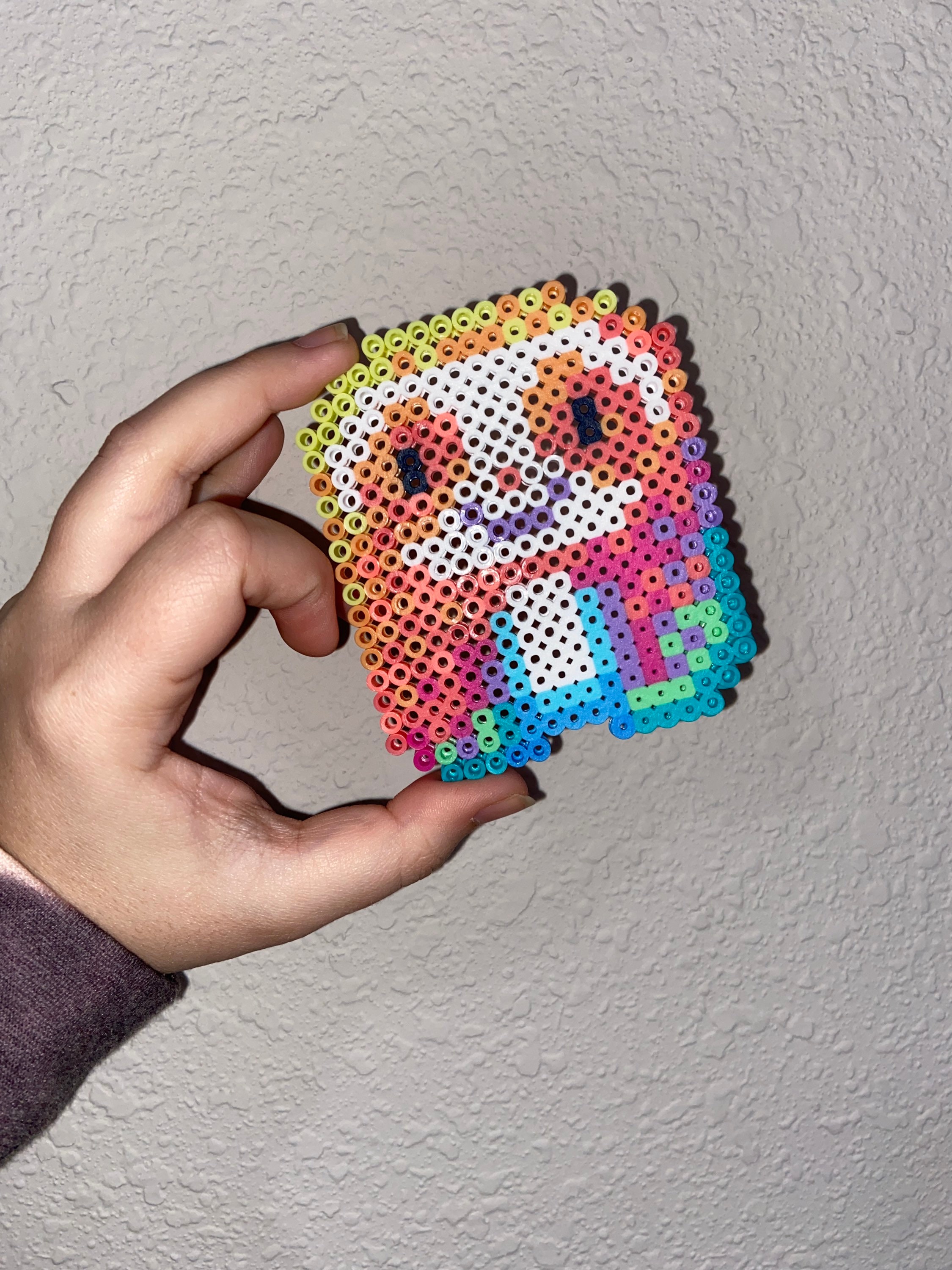 Rainbow Sloth Perler Bead Art | Etsy