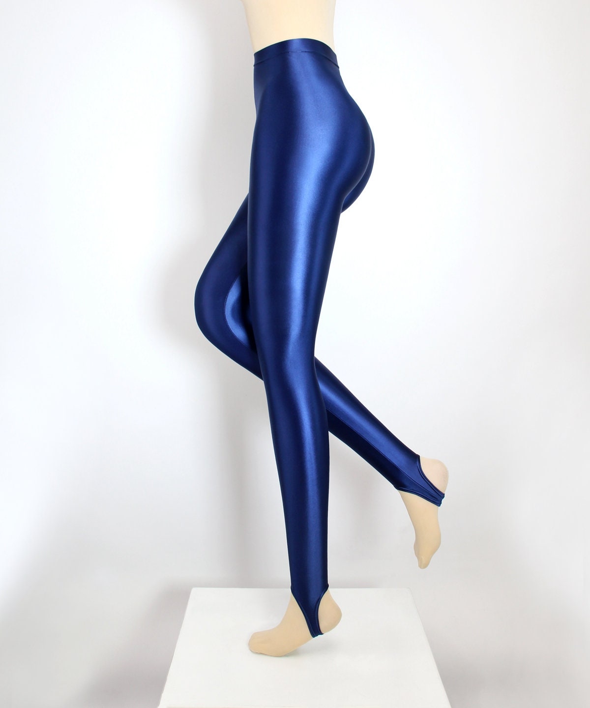 Spandex/lycra Leggings With Foot Strap 15 Colors Mid Waist Tight