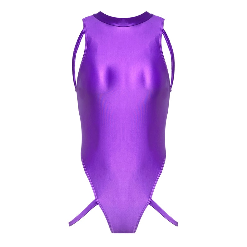 Shiny Metallic Gstring One Piece Swimsuit Leotard Slim Tights Swimsuit Sports Fitness Beach Sun