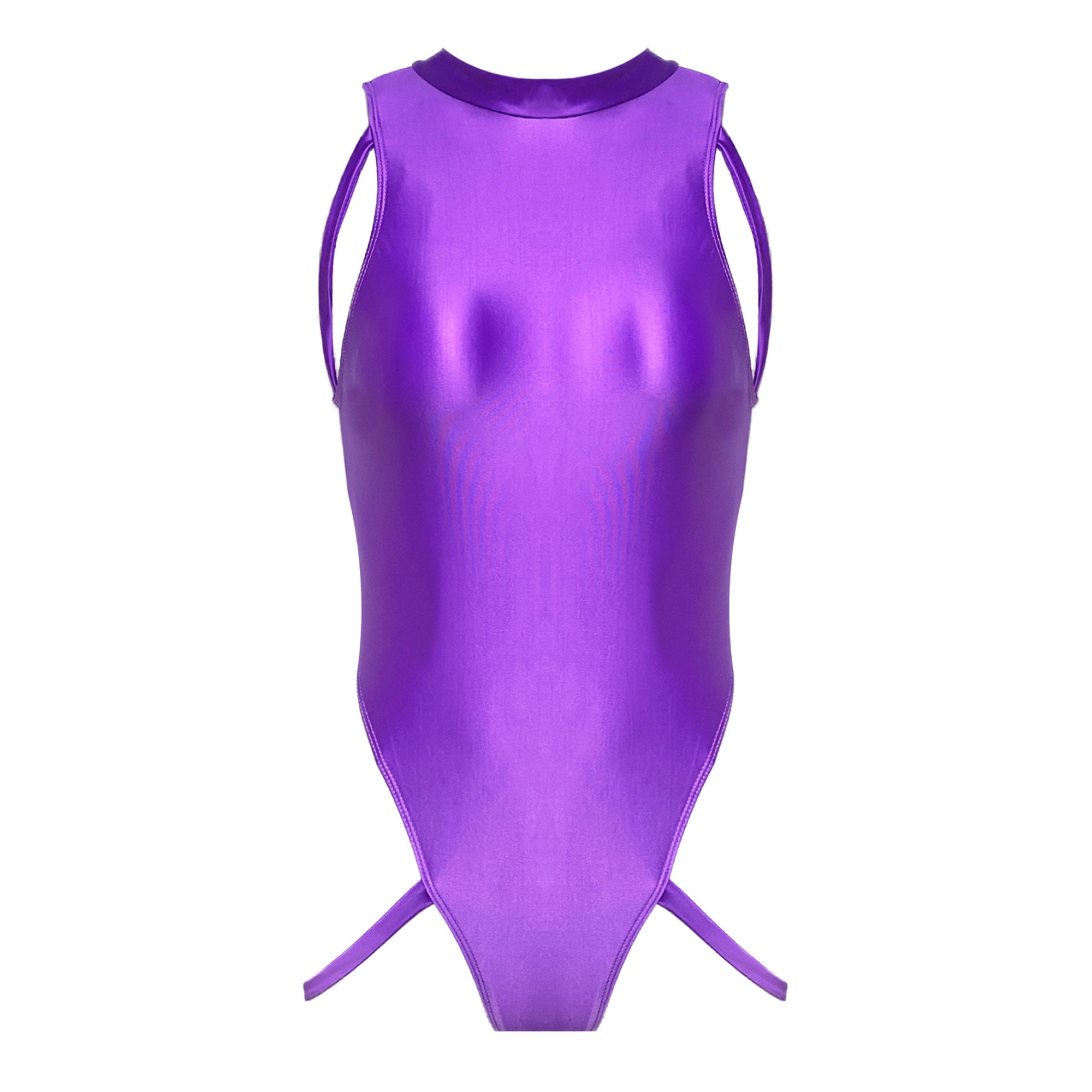 Shiny Metallic Gstring One Piece Swimsuit Leotard Slim Tights Swimsuit