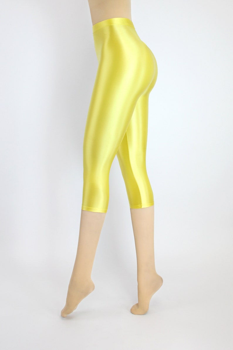 Spandex/lycra Over the Knee Leggings Mid Waist Tight Sexy Etsy