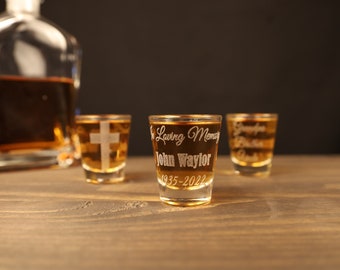 Personalized Memorial Tribute Shot Glass Pack (4 glasses)