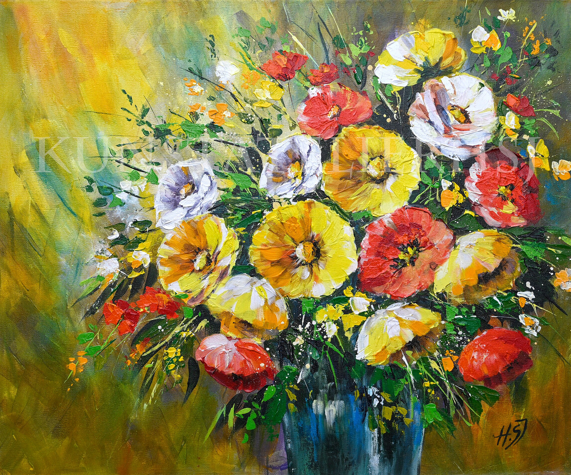 Entdecke die Schönheit von Blumenbildern in Acryl auf Leinwand