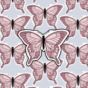 adesivo farfalla rosa