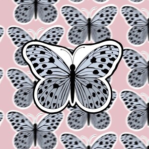 autocollant papillon bleu