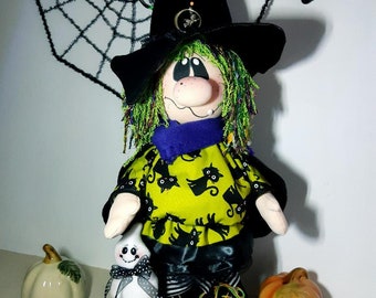 Halloween gnomes - witch gnomes - scary gnomes - fall and thanksgiving gnomes, Brumhilda