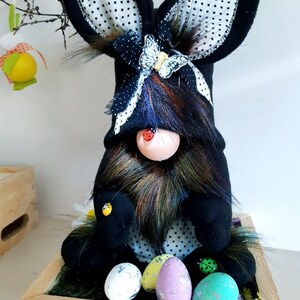 Easter Gnome, Spring Gnome, Easter Bunny Decoration Standing Bunny Gnome 12” Shelf Sitter Tiered Tray, gnome bunny, gnome with bunny ears