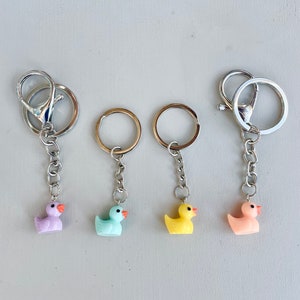 Cute Hook a Duck Keyrings - Peach, Blue, Purple, White, Yellow. Christmas Editions Available