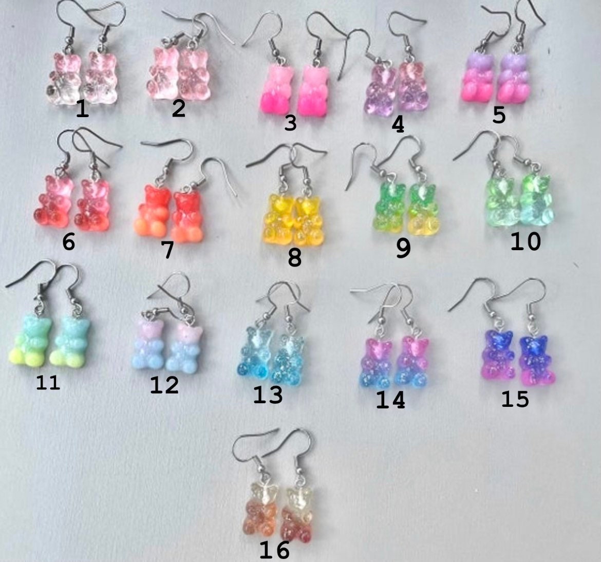 Resin Gummy Bear Beads for Earrings, Two-toned Gummy Bear Charms for  Jewelry Making, Candy Charms, Gummy Bear Pendants, Animal Beads 