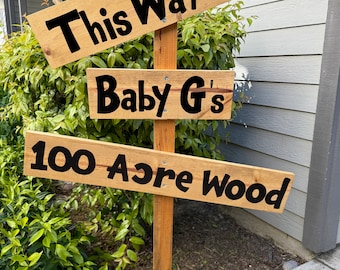 100 Acre Wood Baby Shower wooden sign