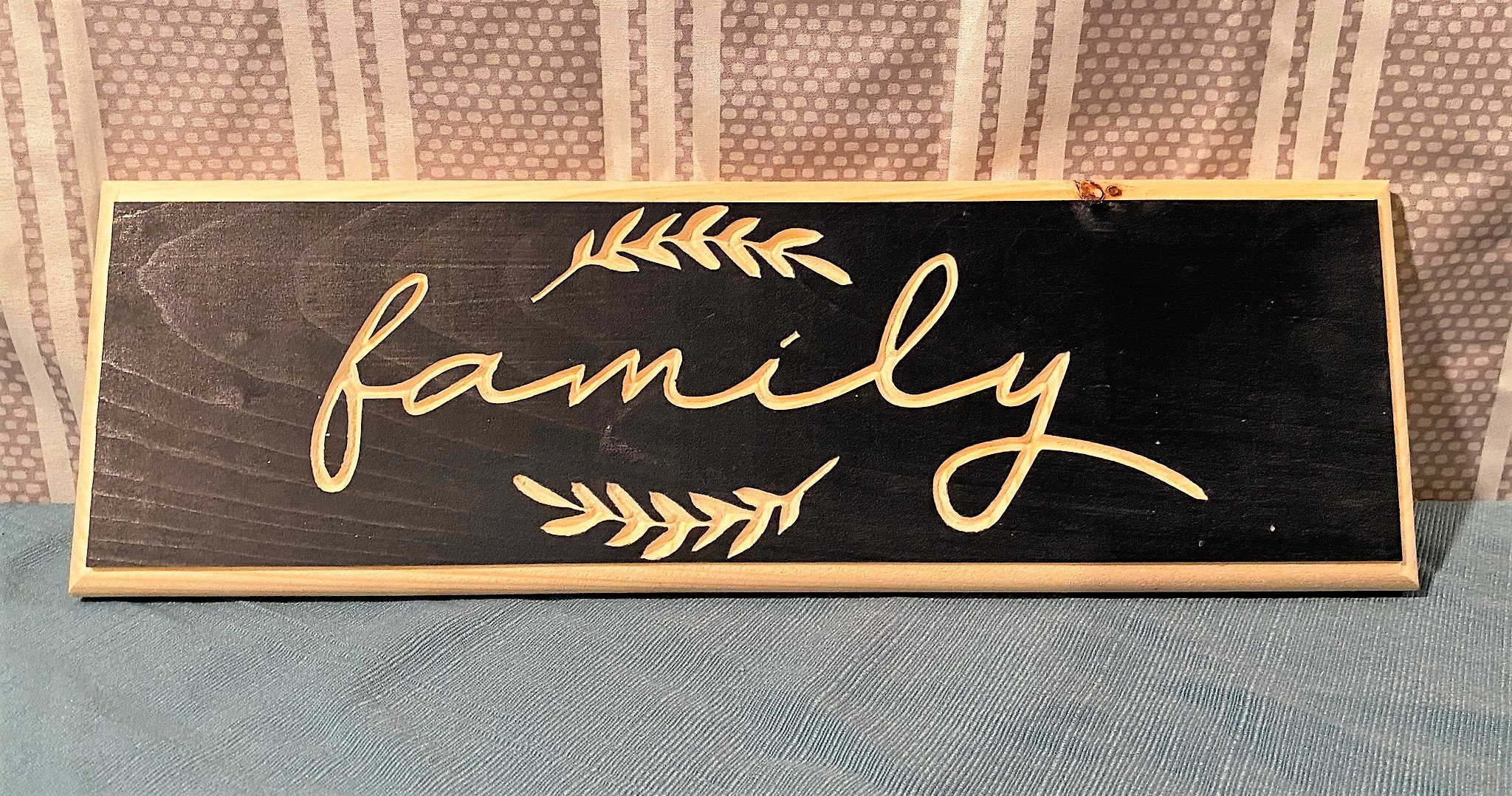 Wooden FAMILY Sign homemade wood engraved Sign | Etsy