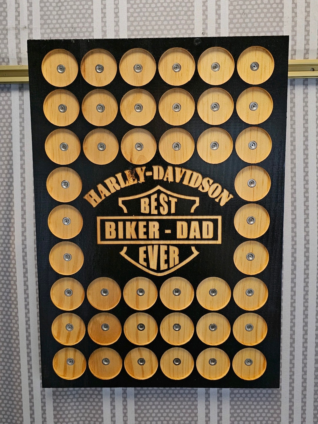 Wood Carved Motorcycle Style Poker Chip Display Board for Etsy