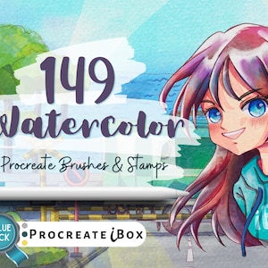 149 Watercolor Procreate Brushes & Stamps: Mega Pack with PDF how to use the brushes