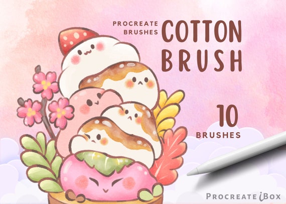 Kawaii Cotton Procreate Brushes | Soft, Wet, Lumpy (Digital Download)