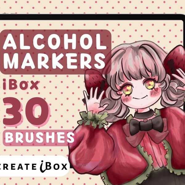 Alcohol Marker brushes | 30 iBox markers | Procreate marker brushes | Blender brush | Anime brushes | Copic inspired brushes