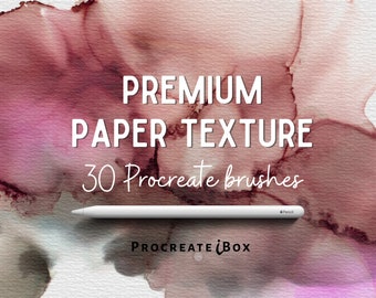 Pinceles de textura de papel para Procreate / Acuarela y técnica mixta (Descarga digital)