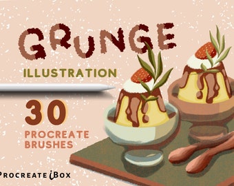 Procreate grunge brushes | Procreate grunge illustration brushes | Grunge iBox procreate texture