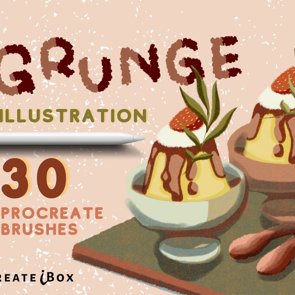 Procreate grunge brushes | Procreate grunge illustration brushes | Grunge iBox procreate texture