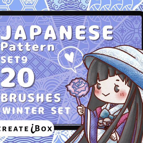 20 Procreate Japanese Pattern Brushes Asian Pattern Etsy