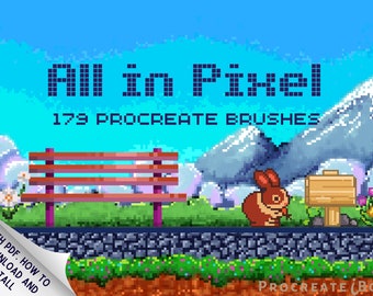 179 Procreate Pixel Art Brush Set: All in Pixel Painting, Texture, Patterns (Digital Download)