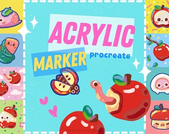 Procreate アクリルマーカーブラシセット – リアルな質感（デジタルダウンロード）