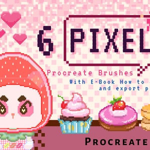 6 Pixel Procreate-penselen, Pixelart-ontwerp, Pixel-kunstpenseel, Game-ontwerp, Procreate-pixelpenseel, Pixelblender Procreate-penselen
