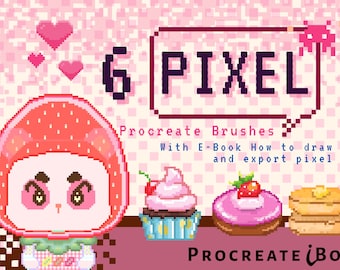 6 pędzli Pixel Art Procreate: Blender i e-book dla początkujących