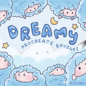 Pinceles de ensueño kawaii para Procreate / 15 pinceles para Procreate / Pinceles esponjosos / Pinceles para difuminar / Conjunto básico de pinceles para Procreate