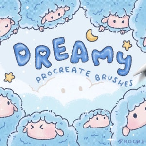 Kawaii procreate dreamy brushes | 15 Procreate brushes | Fluffy brushes | Blending brushes | Procreate basic brush set