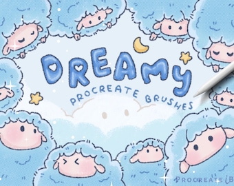 Kawaii Dreamy Procreate Brushes: Fluffy & Blending Brush Set for Cute art style