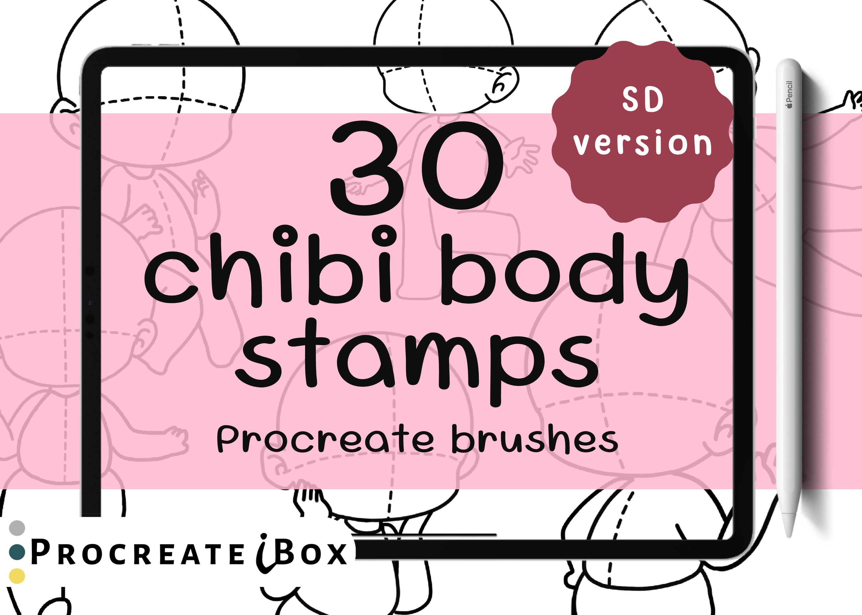 Procreate Chibi Poses Stamps, Couple Poses, Anime Figure Stamps, Manga  Poses With Eyes and Hair, Chibi Base, Guide Brushes, Valentine's Day 