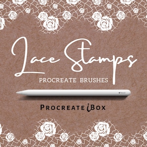 36 Lace pattern stamps for Procreate, Procreate texture, Procreate stamp brushes, Lace flower pattern, Fabric stamps, Procreate lace brush