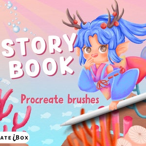 Story Book Procreate Pinsel: Körnertexturen, Kinderillustrationen, wunderliche Kunst