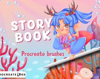 Procreate story book brushes | Procreate cartoon | Procreate texture cartoon brushes | Sakura brush | Story book iBox