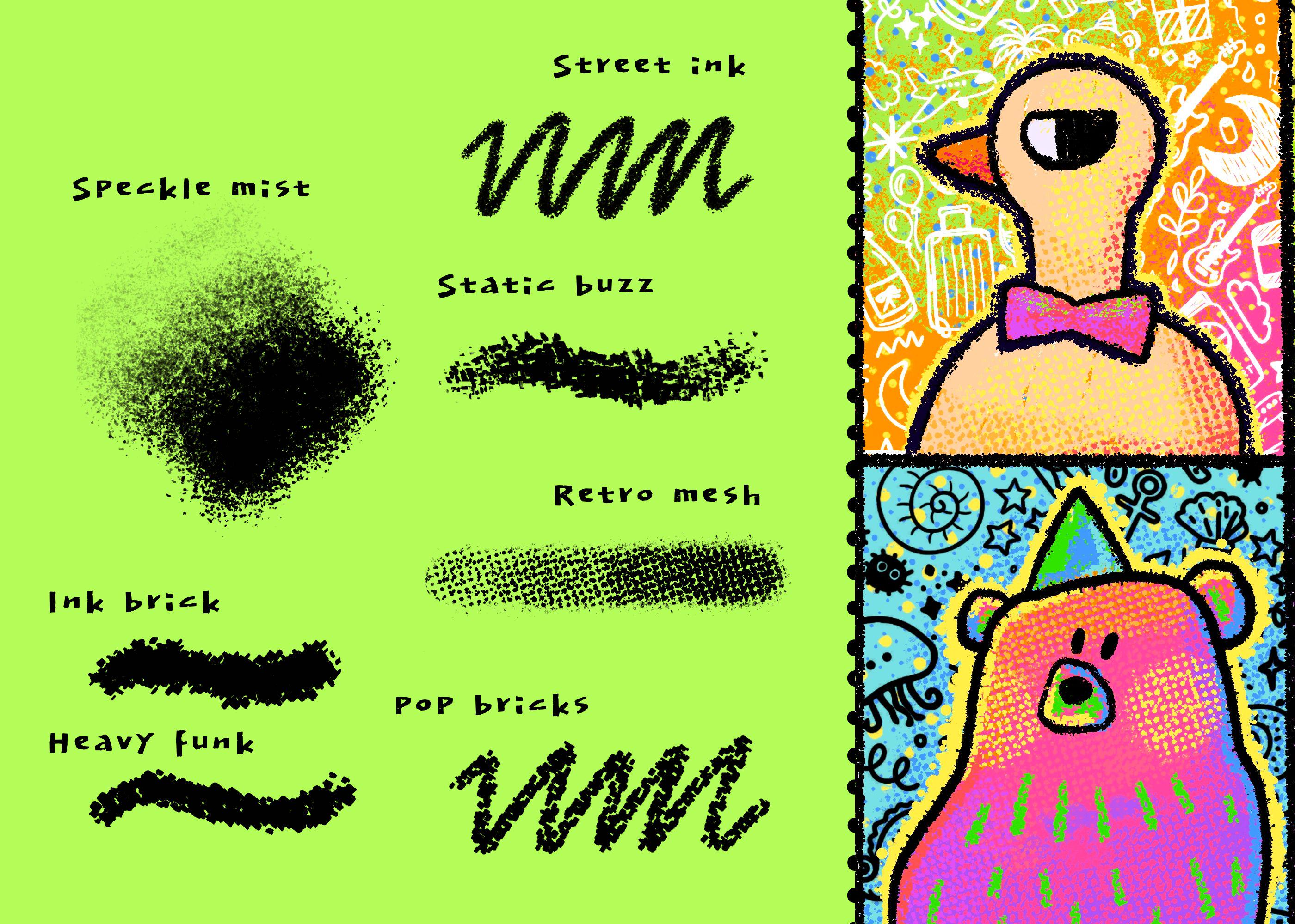 Funky Ink Funky Pop Art Procreate Brushes | Grunge, Ink Texture (digital Download ...