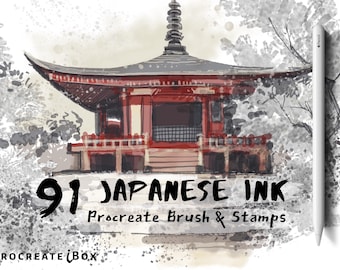91 pinceles y sellos de arte Sumi-e: tinta japonesa para Procreate