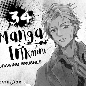 34 Manga Ink Procreate Brushes: Japanese Anime Art