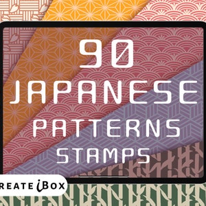 90 sellos Procreate con motivos japoneses: pinceles de anime asiático