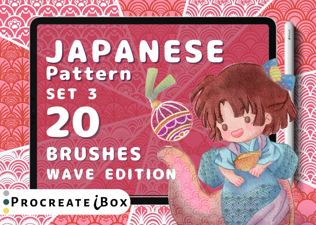 20 Procreate Japanese Wave Pattern Brushes Asian Pattern Procreate