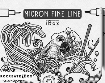 Procreate Micron Fine Line Brush Set: 35 Ink & Stipple brushes