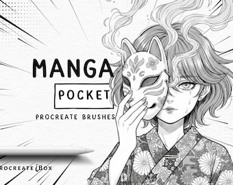 Procreate Manga Ink Brush Set: Stipple, Fine Liner, Comic Art with Manga pocket