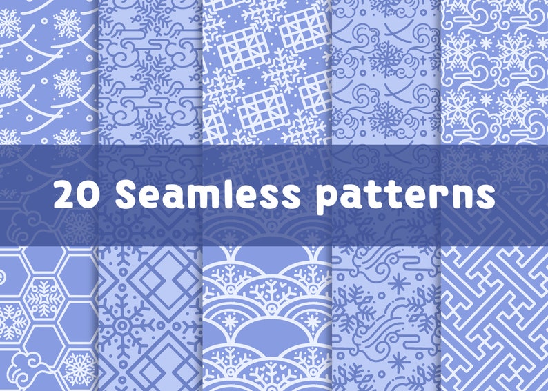 20 Procreate Japanese Winter Pattern Brushes Asian Pattern - Etsy
