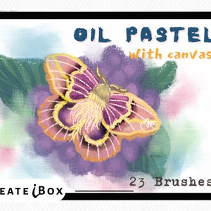 23 Oil pastel procreate brushes | Procreate canvas | Procreate oil paint | Procreate texture | illustration brushes