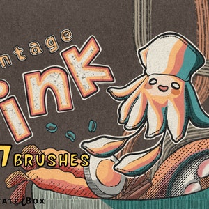 Vintage ink procreate brushes | 57 Vintage comic brushes | Procreate pattern brushes | Texture brushes | Procreate ink brushes